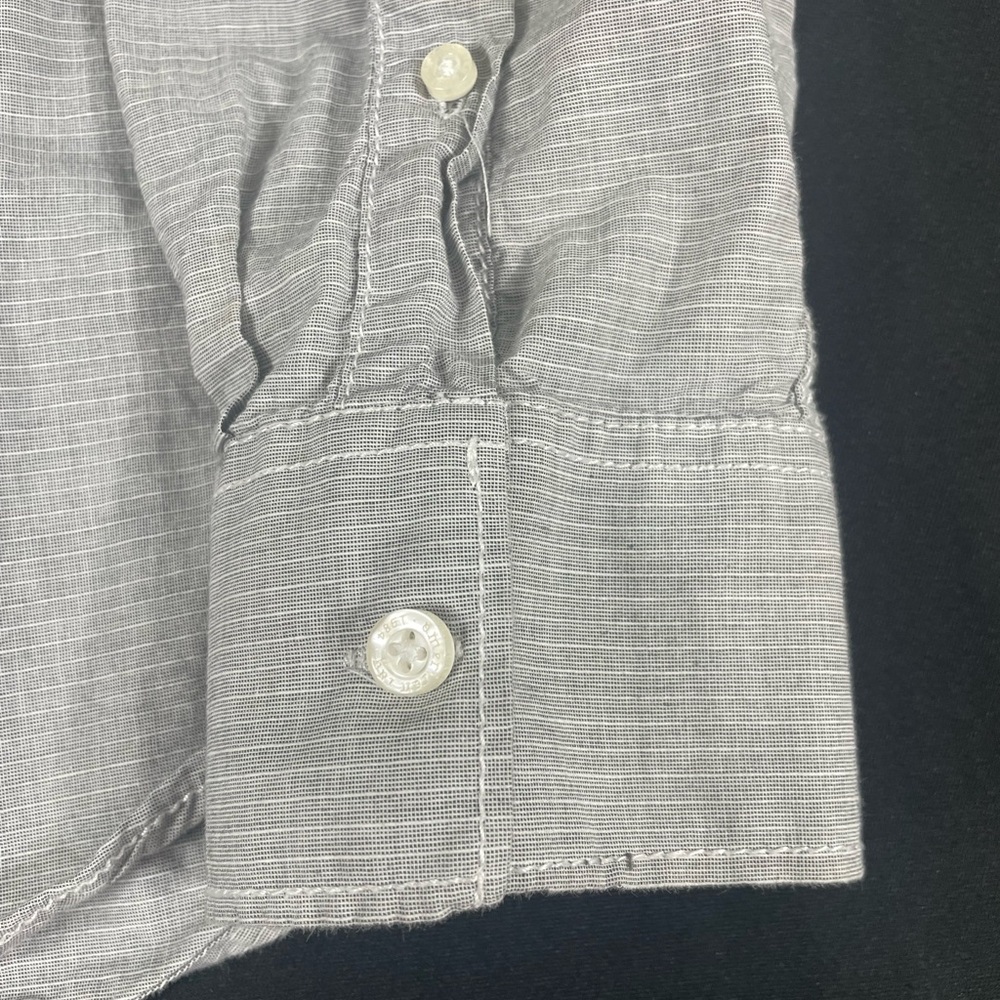 Américan Rag Cie Women Gray Striped Long Sleeve Button Up Shirt Size S - Picture 10 of 11